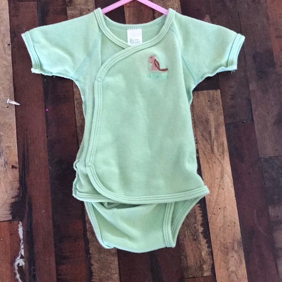 green newborn onesie